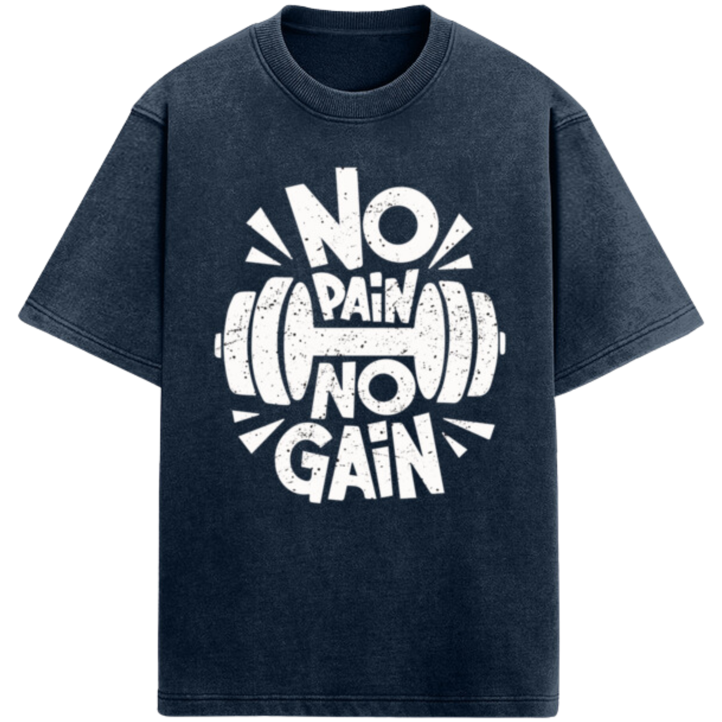 No Pain No Gain Tshirt | Gym Tshirt | Oversized Acidwash Tshirt