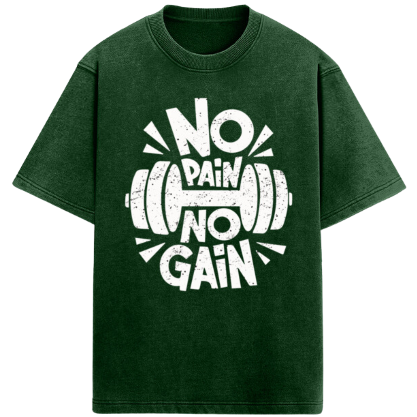 No Pain No Gain Tshirt | Gym Tshirt | Oversized Acidwash Tshirt