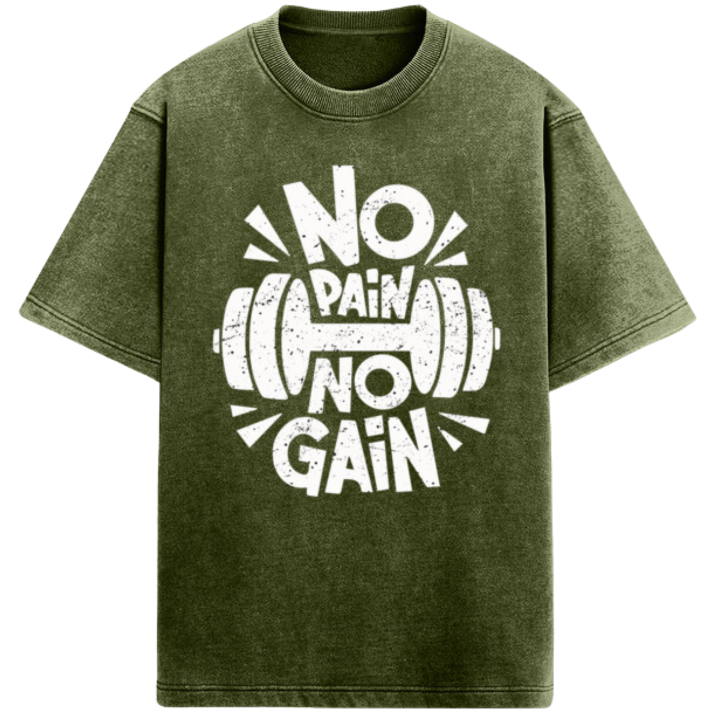 No Pain No Gain Tshirt | Gym Tshirt | Oversized Acidwash Tshirt