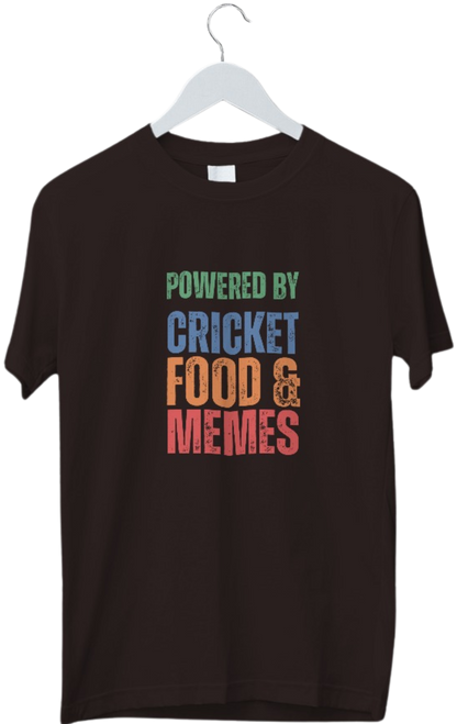 Cricket Food & Memes | Funny Tshirt | Half Sleeve Unisex Tshirt