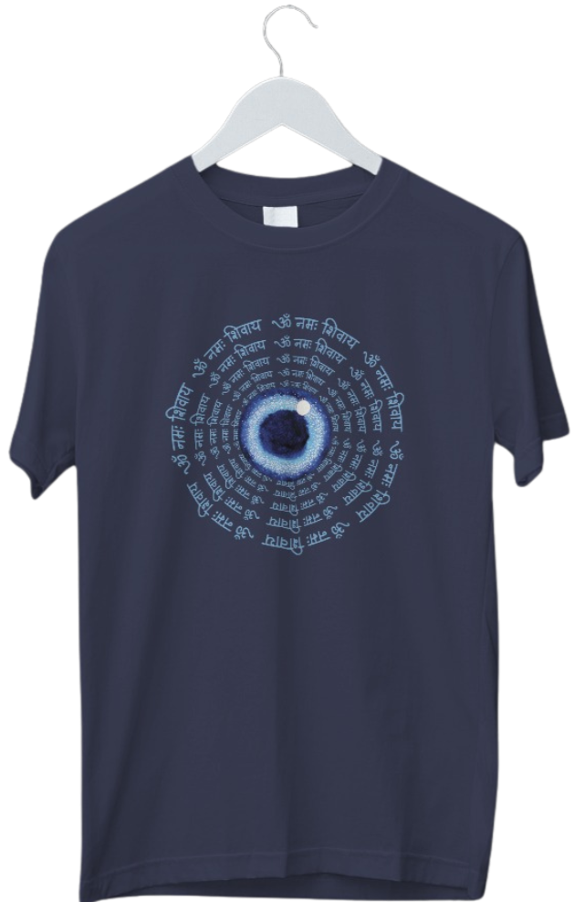 Om Namah Shivay Printed Tshirt | Mahadev Third Eye Tshirt | Half Sleeve Unisex Tshirt