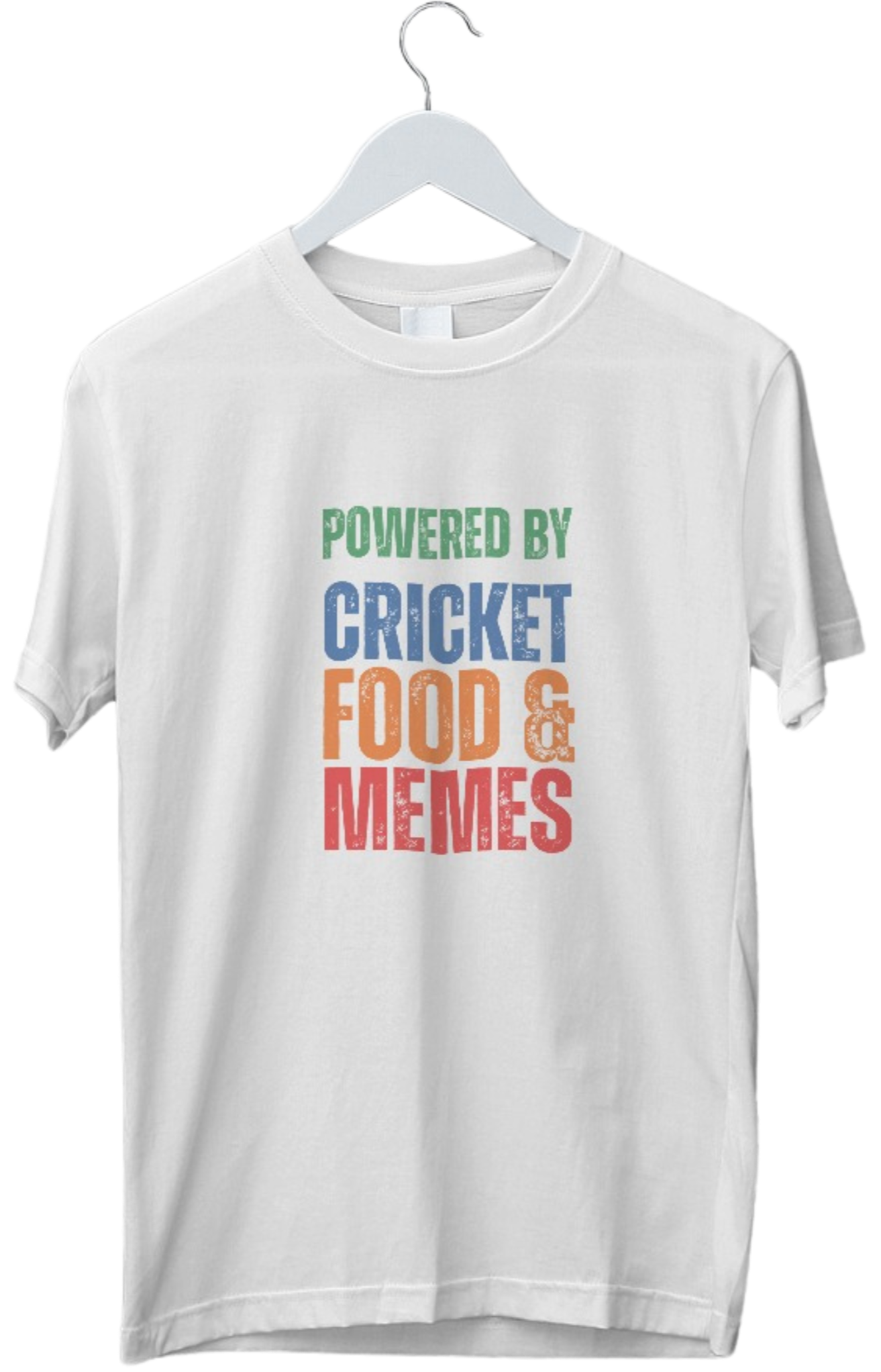 Cricket Food & Memes | Funny Tshirt | Half Sleeve Unisex Tshirt