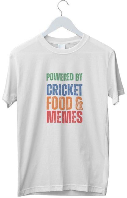 Cricket Food & Memes | Funny Tshirt | Half Sleeve Unisex Tshirt